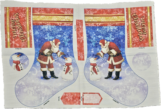 Santa Christmas Stocking Panel