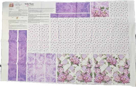 Peony Bag panel - Lilac