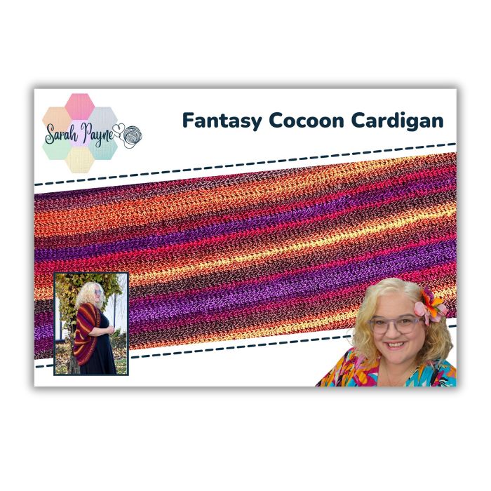 DIGITAL DOWNLOAD - Sarah Payne Crochets Fantasy Cocoon Cardigan Pattern Booklet