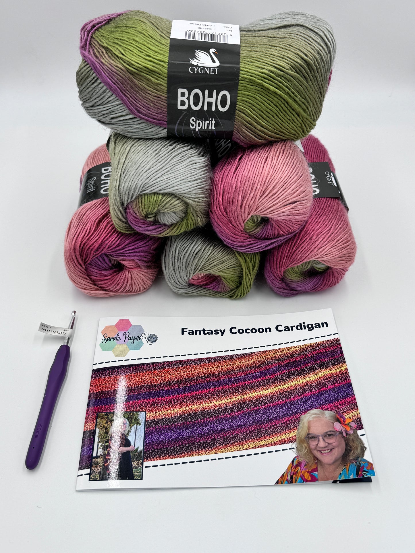 Sarah Payne's Crochet Cocoon Cardigan Kit - Choice of Colour