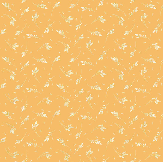 Makower 100% Cotton Prints by the 1/2 Metre (112cm Wide) - Revival Sprig Yellow