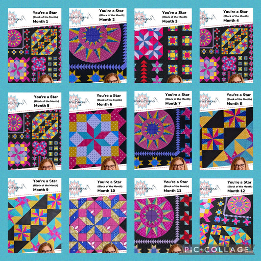 Complete Block of the Month 2023 - Set of 12 Pattern Booklets and Templates