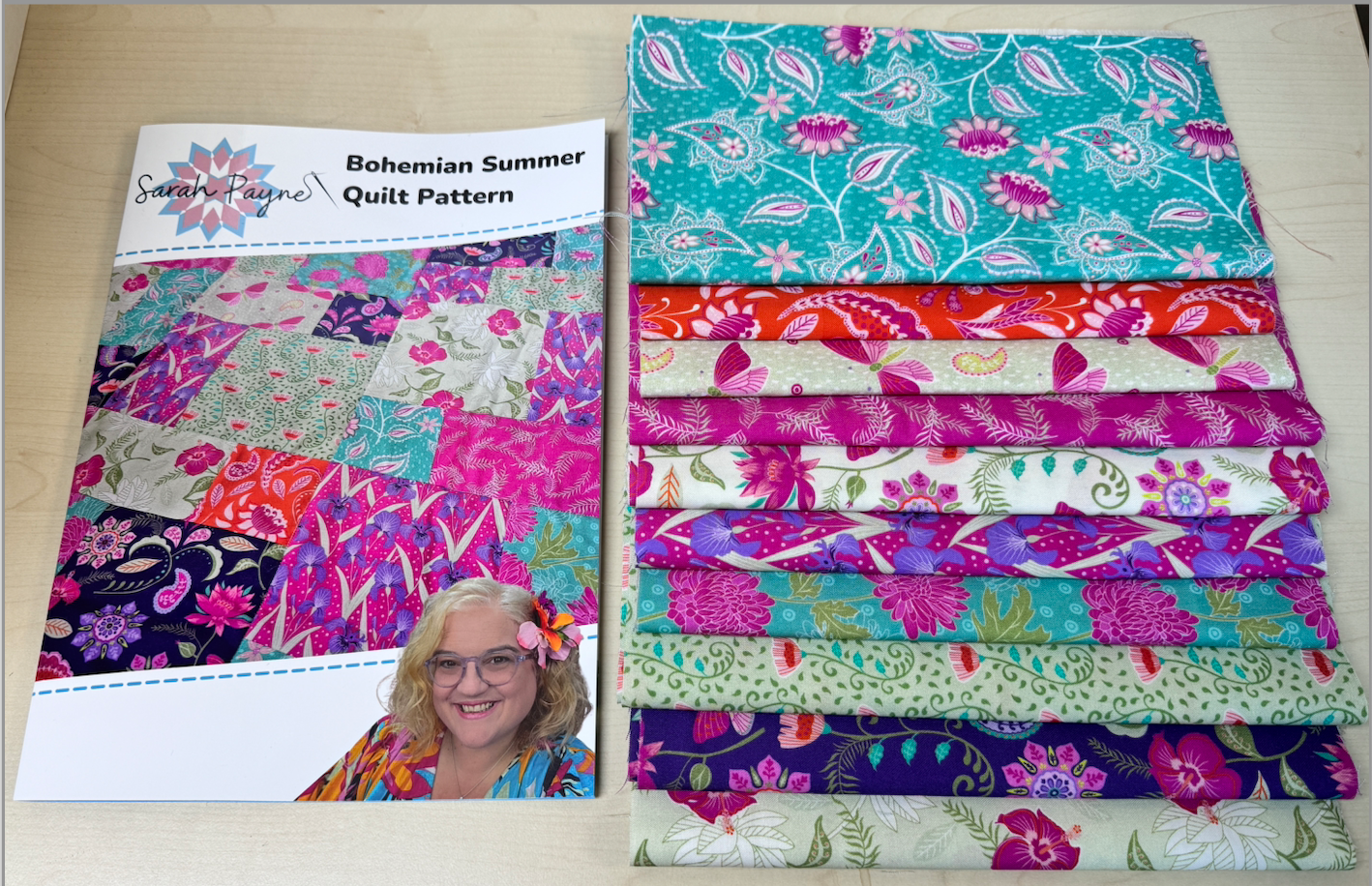 Sarah Payne's Bohemian Summer Quilt Kit - Fabric & Pattern