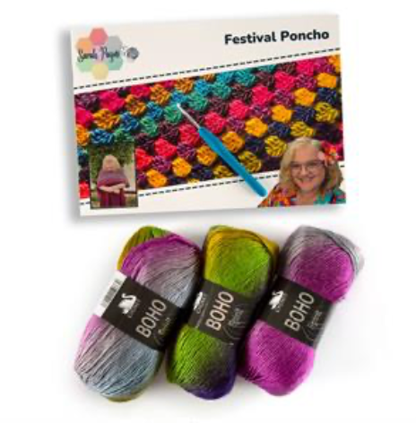 Sarah Payne's Crochet Poncho Kit - Choice of Colour