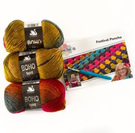 Sarah Payne's Crochet Poncho Kit - Choice of Colour