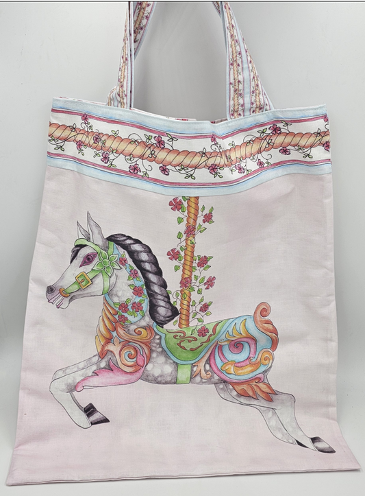 Carousel Horse Tote Bag Panel