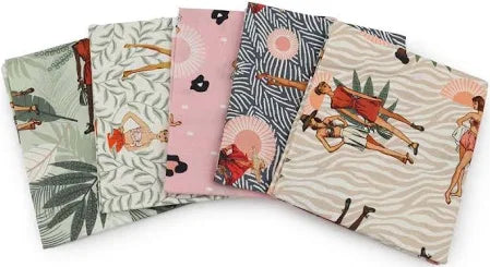 OTO Simplicity Vintage Safari Sunset 5 Piece Fat Quarter Pack